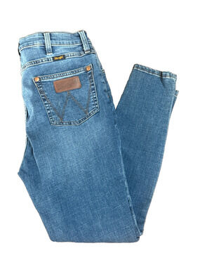 Wrangler Retro High Rise Skinny Jeans Womens 11 12 Blue Stretch Western Rodeo